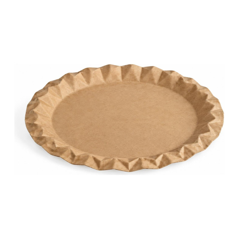 Piatti in cartoncino kraft avana Ø 29 cm in pura cellulosa per pizza e secondi Usobio - 100 pz