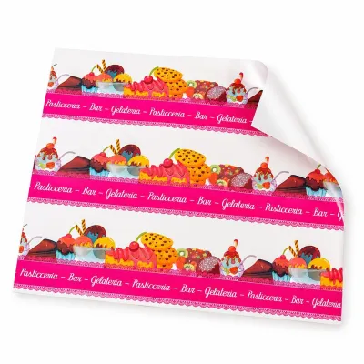 Carta pelleaglio Pasticceria Candy 75x100 cm 50 g/m² per incartare vassoi di pasticceria La Carta è - 10 kg