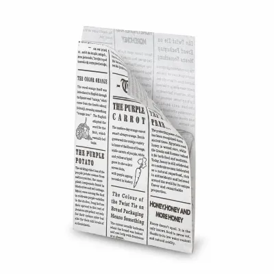 Sacchetti antigrasso Newspaper 15x20 cm apertura laterale per panini, hot dog e fritti La Carta è - 1000 pz