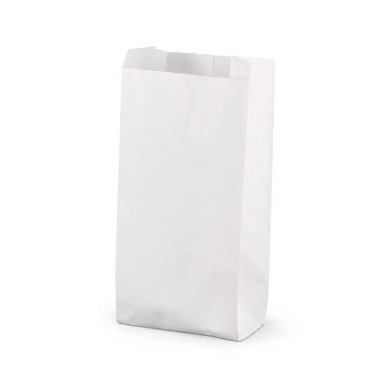Sacchetti in carta kraft bianca con soffietto 10+7x22 cm 35 g/m² per alimenti e piccoli oggetti La Carta è - 1000 pz