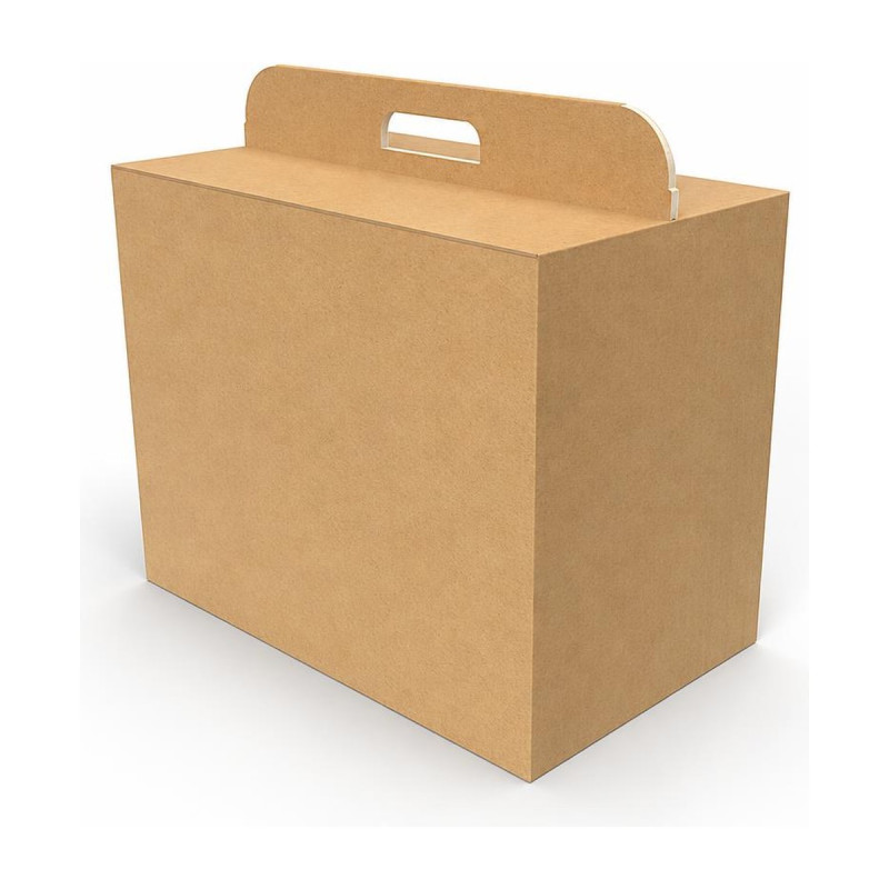Scatola portapanettone e strenne con maniglia in cartone avana 43x26x34 cm portata 7 kg FAG