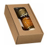 Cofanetto porta 2 bottiglie in cartone cannetè avana con finestra 20x33,5x9 cm FAG