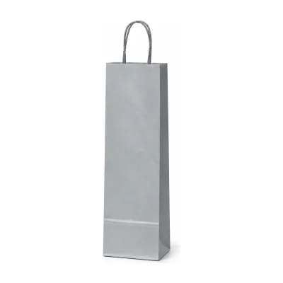 Busta portabottiglie in carta argento o oro con maniglie ritorte 14+8,5x39,5 cm Carpad