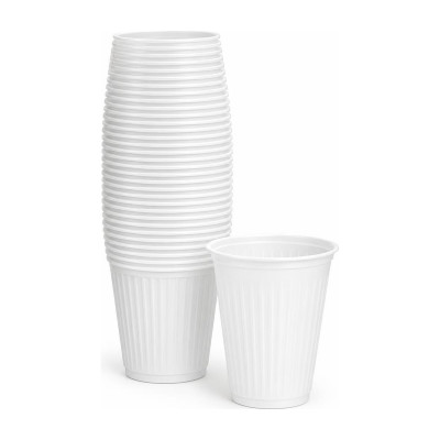 Bicchieri di plastica monouso bianchi in polipropilene infrangibile 200 ml ISAP - 100 pz