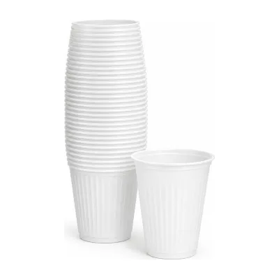 Bicchieri di plastica monouso bianchi in polipropilene infrangibile 200 ml ISAP - 100 pz