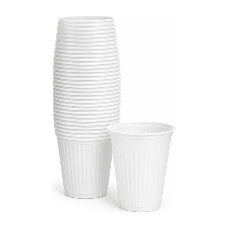 Bicchieri di plastica monouso bianchi in polipropilene infrangibile 200 ml ISAP - 100 pz