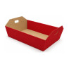 Vassoio cesto per confezioni regalo grande in cartone cannetè rosso con maniglie 43x32x12 cm portata 12 kg FAG