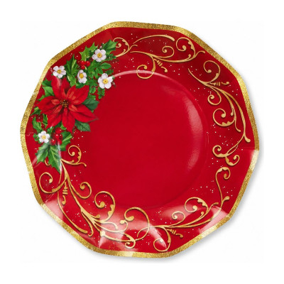 Piatti di carta natalizi Warm Christmas 21 cm - 8 pz