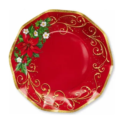 Piatti di carta natalizi Warm Christmas 24 cm - 8 pz