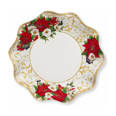 Piatti fondi di carta natalizi Lucky Christmas 24 cm - 8 pz
