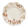 Piatti fondi di carta natalizi Gingerbread 24 cm - 8 pz