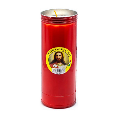 Lumini votivi rossi per cimitero T100 durata 7 giorni h 23 cm Ø 8 cm - 12 pz