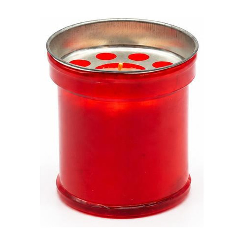 Lumini votivi rossi per cimitero T80/24 durata 2 giorni h 11 cm Ø 8 cm - 24 pz