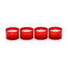 Lumini rossi B10 in bicchierino di plastica h 5 cm Ø 3,5 cm per cimitero e casa - 4 pz