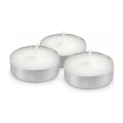 Candele tealight scaldavivande bianche in coppetta di alluminio Ø 3,5 cm durata 4 ore Leone - 100 pz