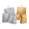 Shopper regalo in carta Argento e Oro con maniglie ritorte in tinta, varie misure Carpad