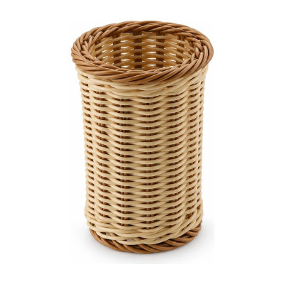 Portagrissini tondo Prestige in polipropilene effetto vimini Ø 12 cm alto 15 cm lavabile Leone