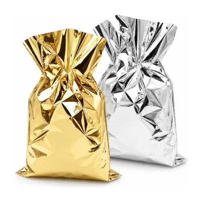 Sacchetti regalo metallizzati lucidi oro e argento in polipropilene varie misure Italpak