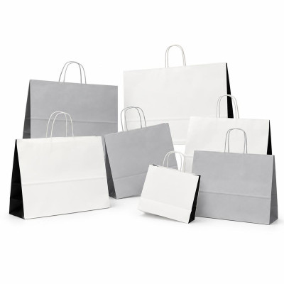 Shopper regalo in carta Duo Italy con maniglie ritorte, varie misure Carpad