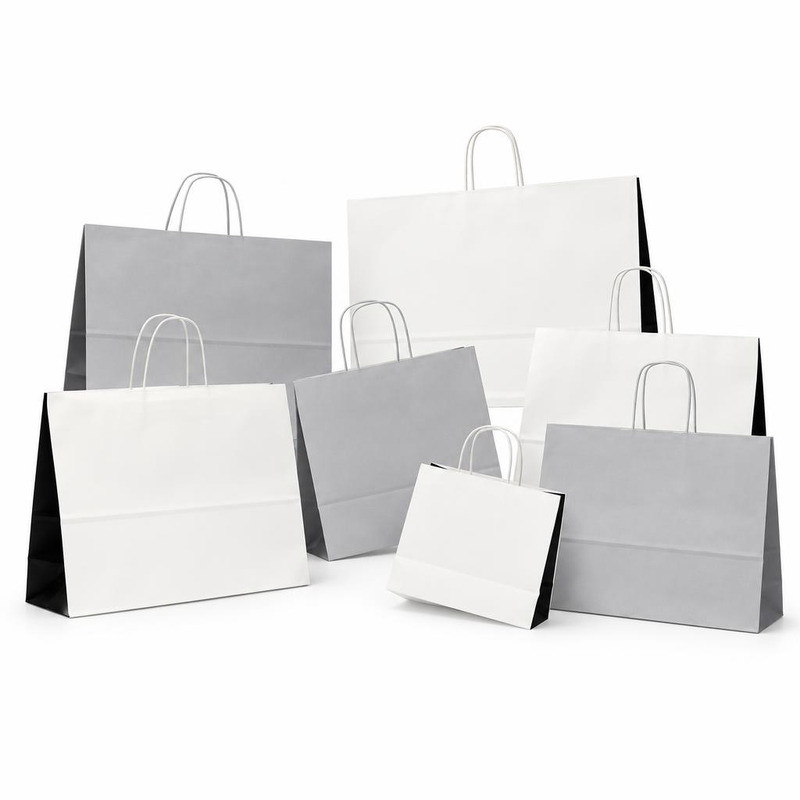Shopper regalo in carta Duo Italy con maniglie ritorte, varie misure Carpad