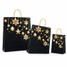 Shopper regalo natalizia Stars nera con stelle oro e maniglie ritorte oro 32+17x45 cm Carpad