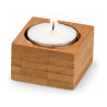 Portalumino in bamboo 5 x 5 x 3 cm per tealight, naturale o nero, confezione da 6 Leone