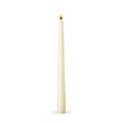 Candela a stelo Lumistella Ø 2 x 25 cm in cera, bianca o avorio, durata 7 ore Leone