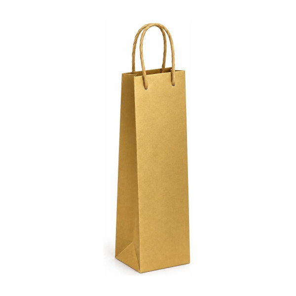 Busta portabottiglie in carta 16+7x39 cm con maniglia ritorta, 8 colori, per 1 bottiglia