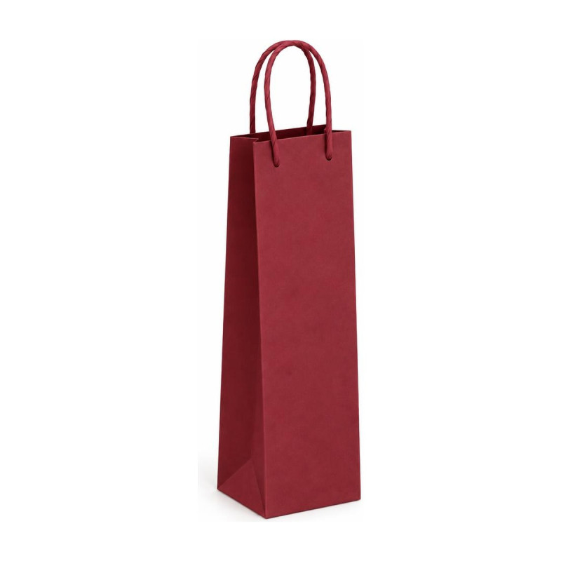 Busta portabottiglie in carta 16+7x39 cm con maniglia ritorta, 8 colori, per 1 bottiglia