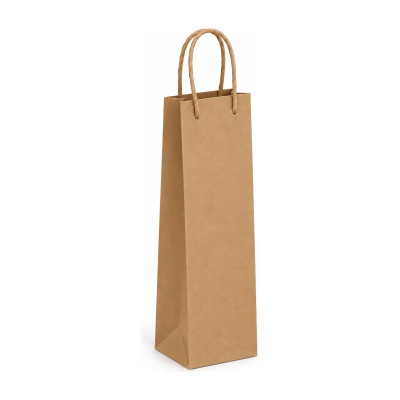 Busta portabottiglie in carta 16+7x39 cm con maniglia ritorta, 8 colori, per 1 bottiglia