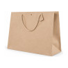 Shopper lusso orizzontale in carta kraft avana con manici in cotone e fondo rigido 39+15x29 cm Decoration Group