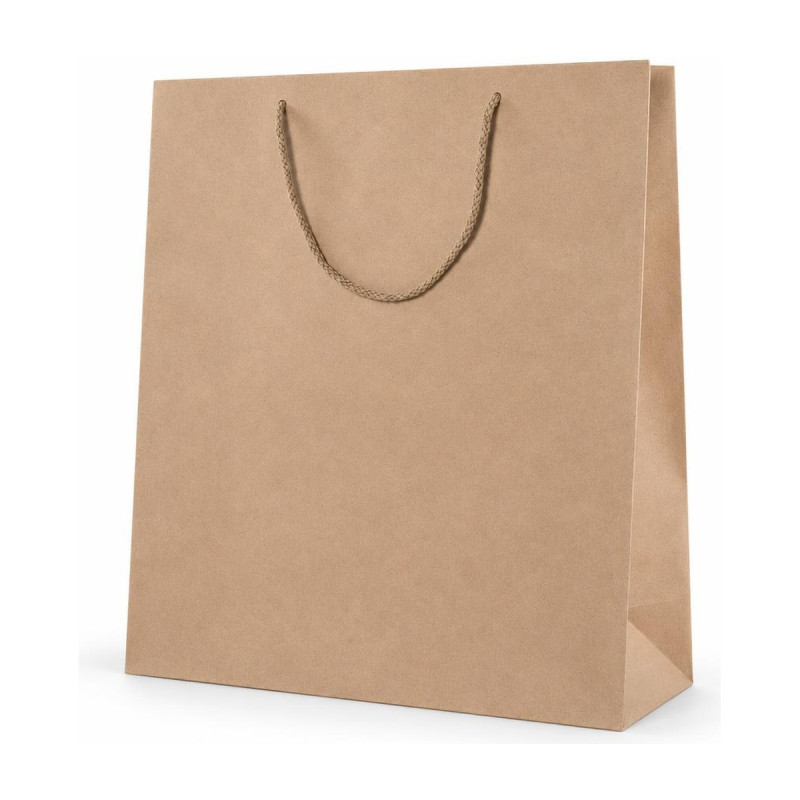 Shopper lusso verticale in carta avana o nera con manici in cotone e fondo rigido 36+13x40 cm Decoration Group