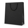 Shopper lusso verticale in carta avana o nera con manici in cotone e fondo rigido 36+13x40 cm Decoration Group