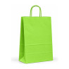 Shopper in carta tinta unita 14+8,5x21 cm con maniglie ritorte, 7 colori Carpad