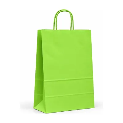 Shopper in carta tinta unita 18+8x24 cm con maniglie ritorte, 6 colori Carpad