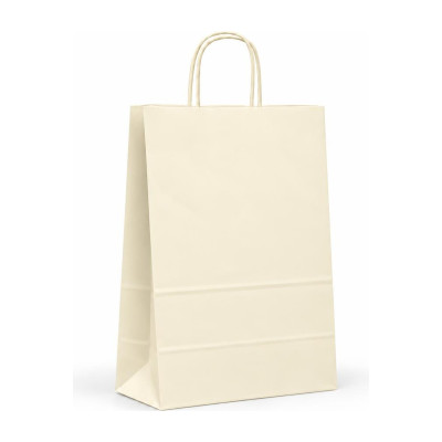 Shopper in carta tinta unita 18+8x24 cm con maniglie ritorte, 6 colori Carpad