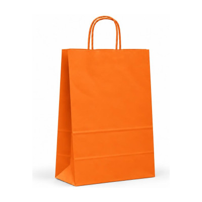 Shopper in carta tinta unita 22+10x29 cm con maniglie ritorte, 5 colori Carpad