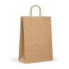 Shopper in carta tinta unita 32+13x41 cm con maniglie ritorte, 2 colori Carpad