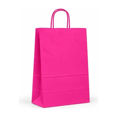 Shopper in carta tinta unita 55+15x49 cm con maniglie ritorte, 4 colori Carpad