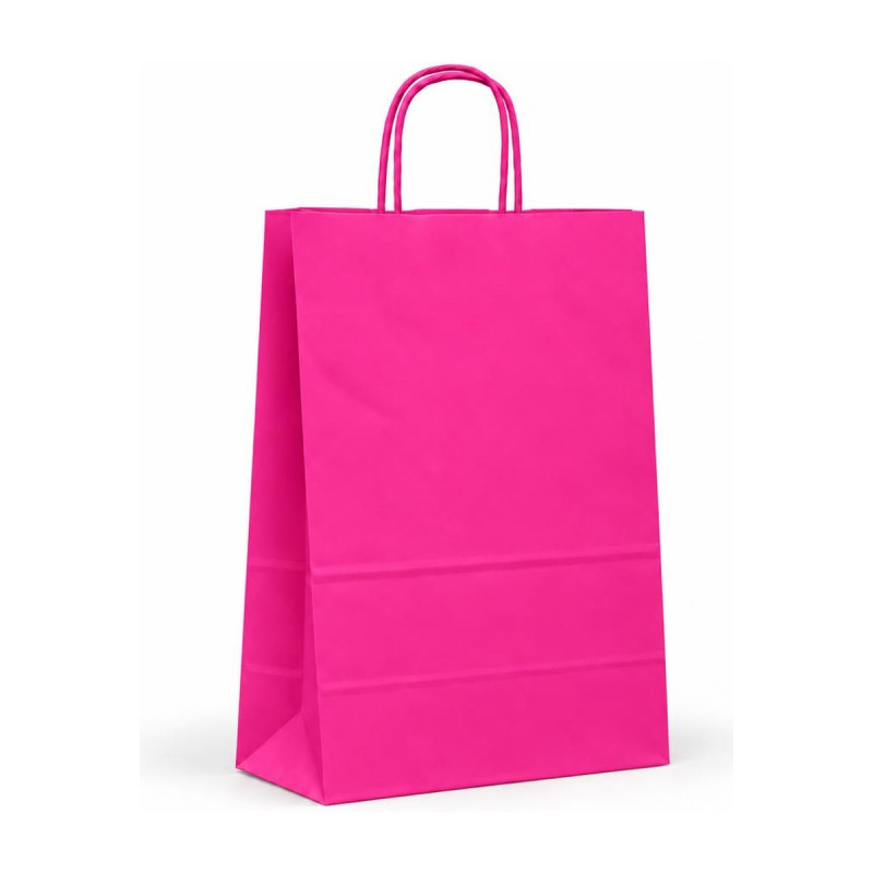 Shopper in carta tinta unita 55+15x49 cm con maniglie ritorte, 4 colori Carpad