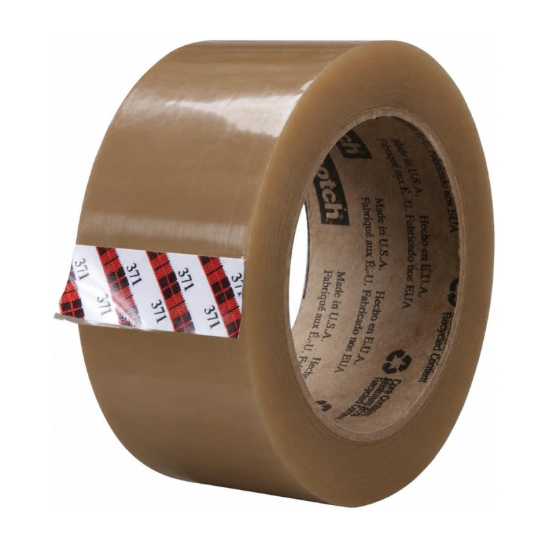 Nastro adesivo da imballaggio Scotch 371 in polipropilene 50 mm x 132 m, trasparente, avana o bianco 3M