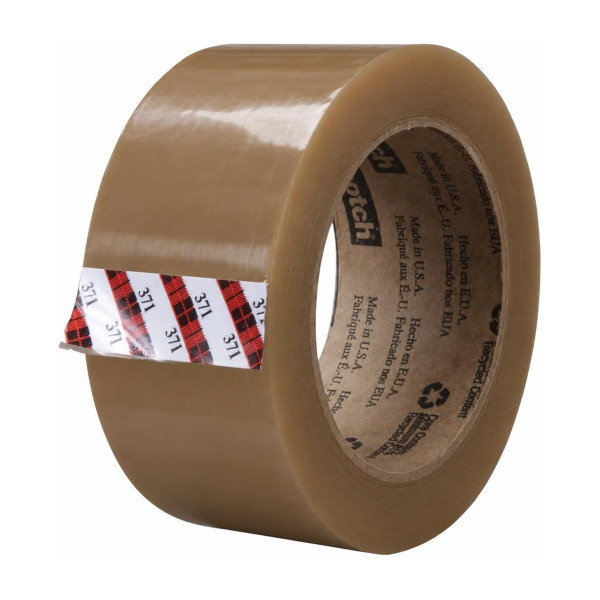 Nastro adesivo da imballaggio Scotch 371 in polipropilene 50 mm x 132 m, trasparente, avana o bianco 3M
