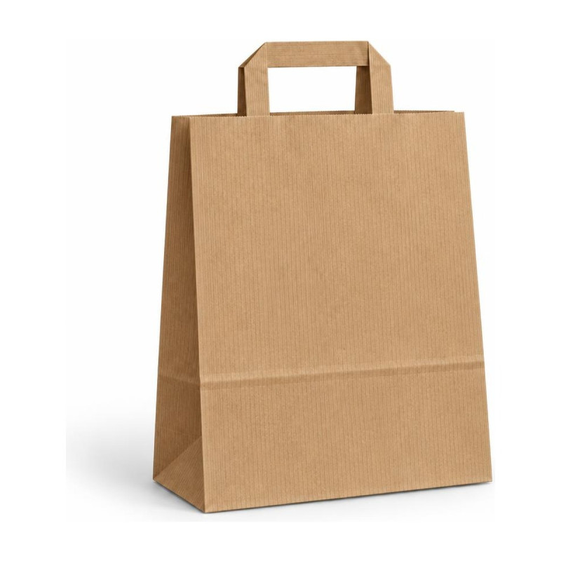 Shopper in carta con maniglia piatta 18+8x24 cm senza stampa, 3 colori
