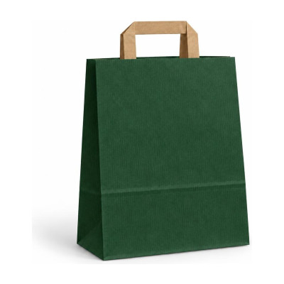 Shopper in carta con maniglia piatta 18+8x24 cm senza stampa, 3 colori