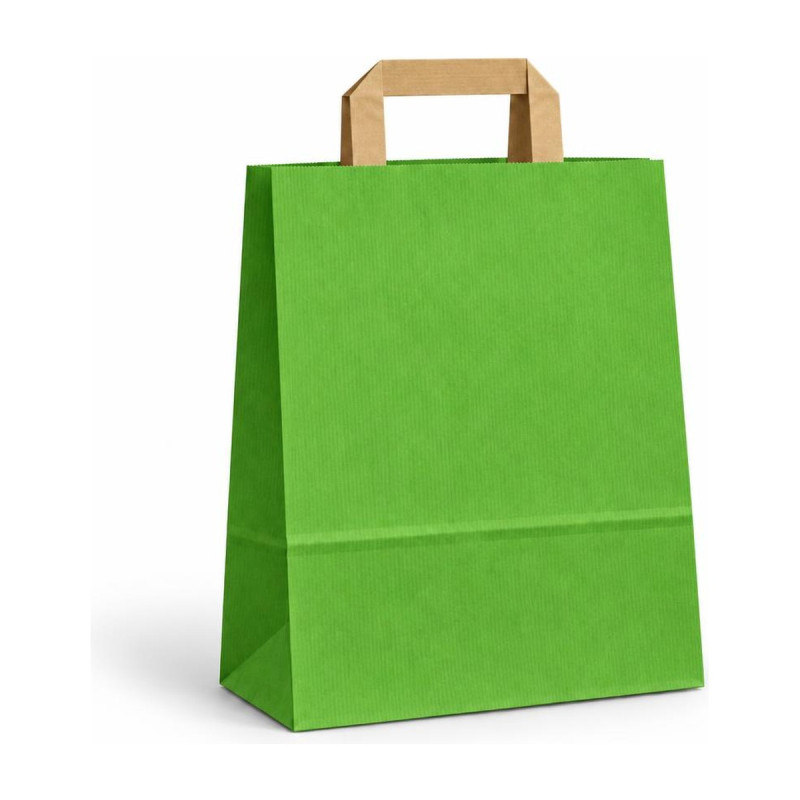 Shopper in carta con maniglia piatta 18+8x24 cm senza stampa, 3 colori