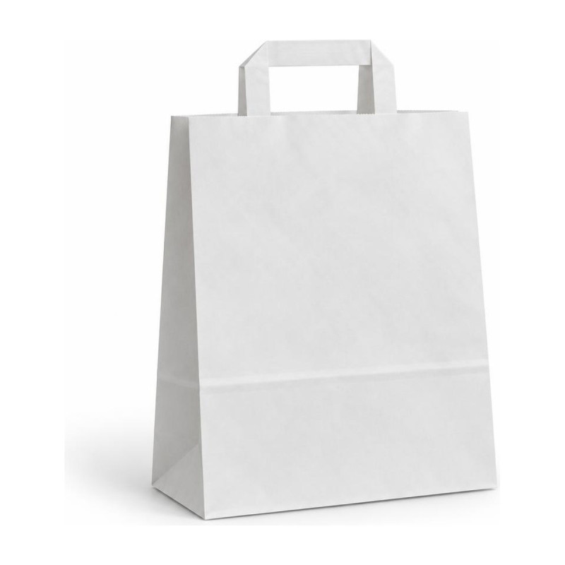 Shopper in carta con maniglia piatta 27+12x37 cm senza stampa, 3 colori