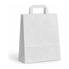 Shopper in carta con maniglia piatta 27+12x37 cm senza stampa, 3 colori