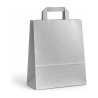 Shopper in carta con maniglia piatta 27+12x37 cm senza stampa, 3 colori