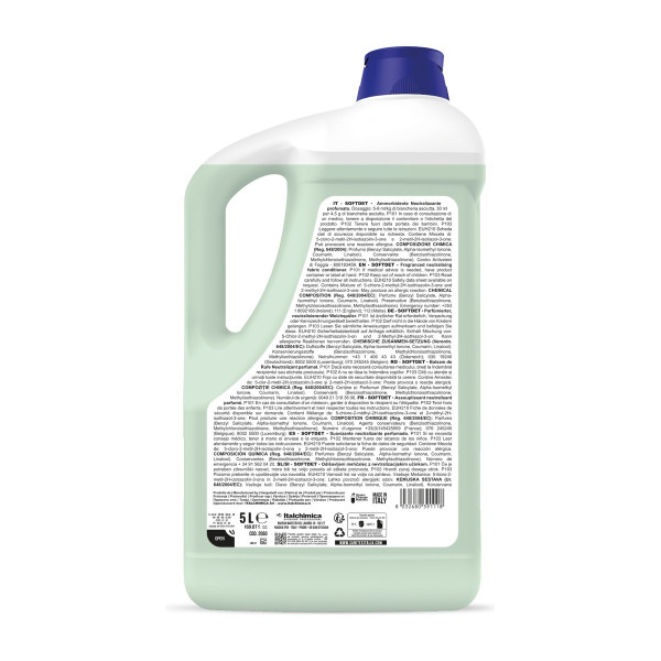 Ammorbidente concentrato per lavatrice Sanitec Softdet profumo muschio bianco tanica 5 L