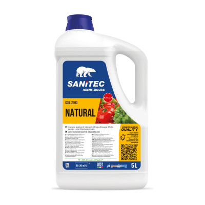 Detergente per lavare frutta e verdura al bicarbonato Sanitec Natural tanica 5 L senza cloro